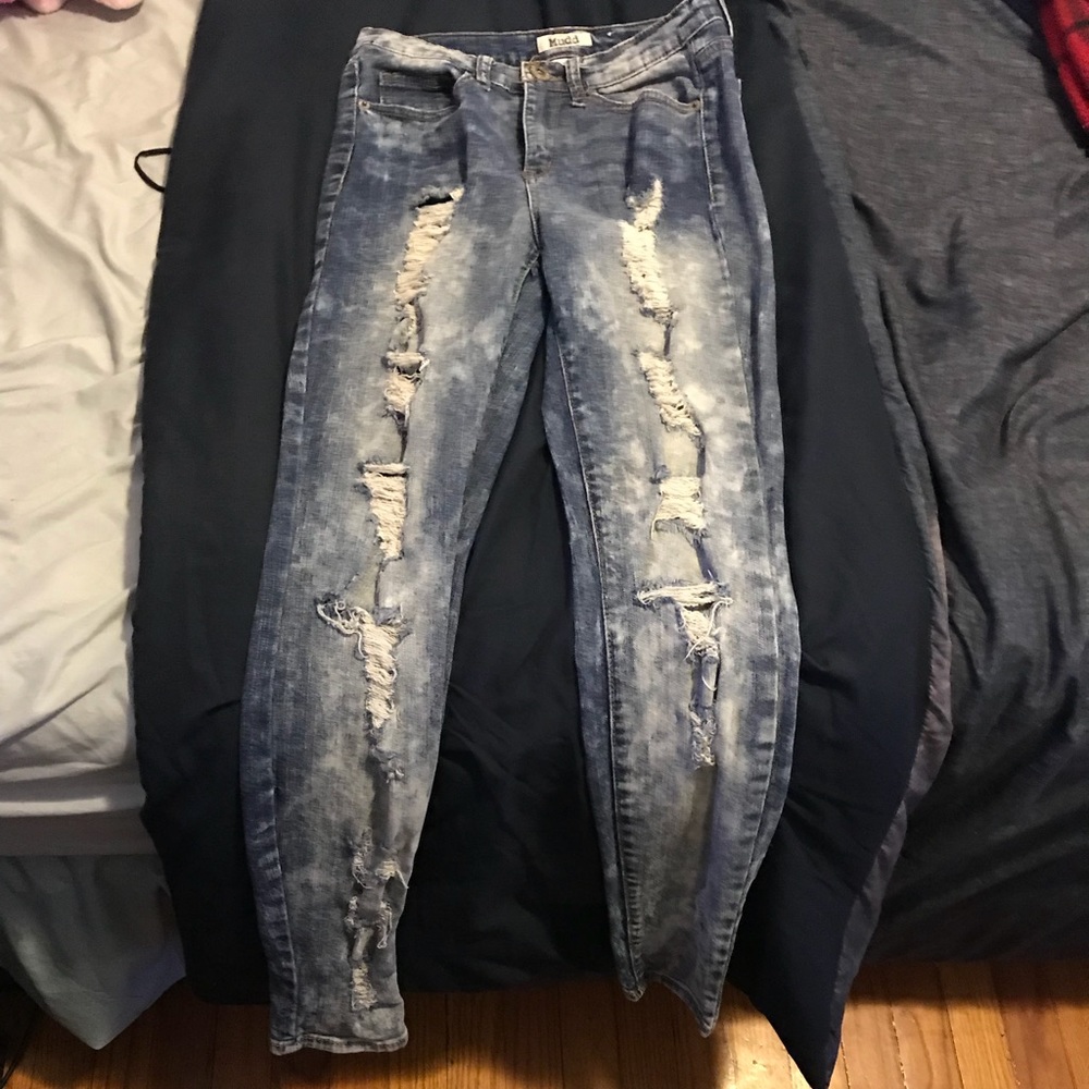 Distressed acid wash jeans!